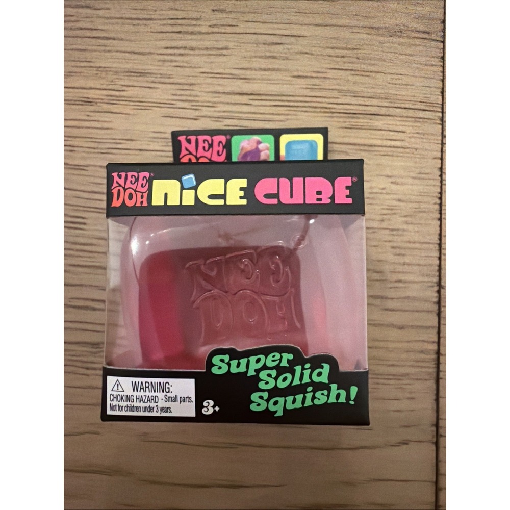 Nee Doh Nice Cube - Super Solid Squish! (Pink) - Brand New/Factory Sealed!